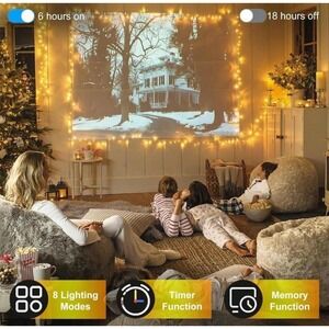 Golden Power 300 LED 108FT Christmas Holiday Lights Warm White Outdoor Use Timer
